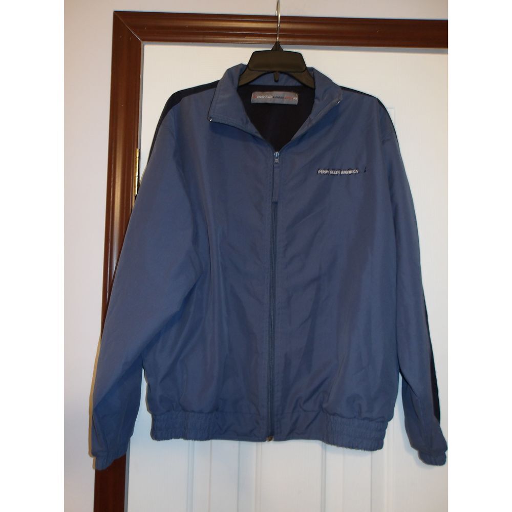 Perry Ellis America Blue Lightweight Zip-Up Jacket Windbreaker Athletic  Size‎ M